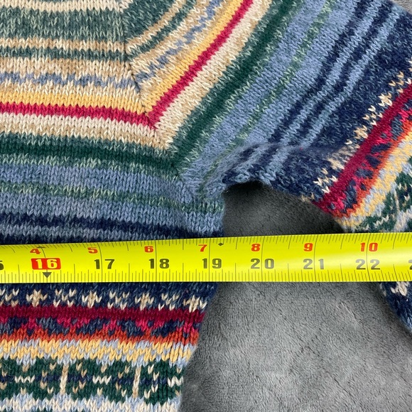 VTG Y2K Women’s Small Tiara Multicolor Striped Zip Cardigan Ramie Cotton - Picture 7 of 11